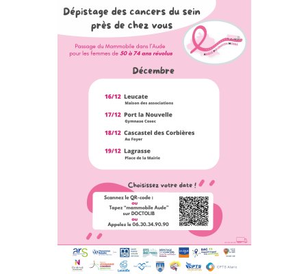 Mammobile Aude en Décembre : dépistage des cancers du sein près de chez vous