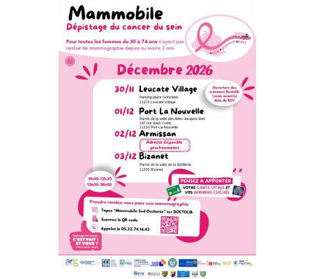 Dépistage Mammobile en Décembre 2026