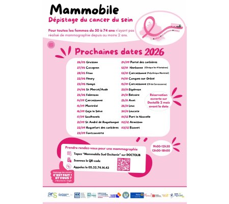 Prochaines dates Mammobile  2026