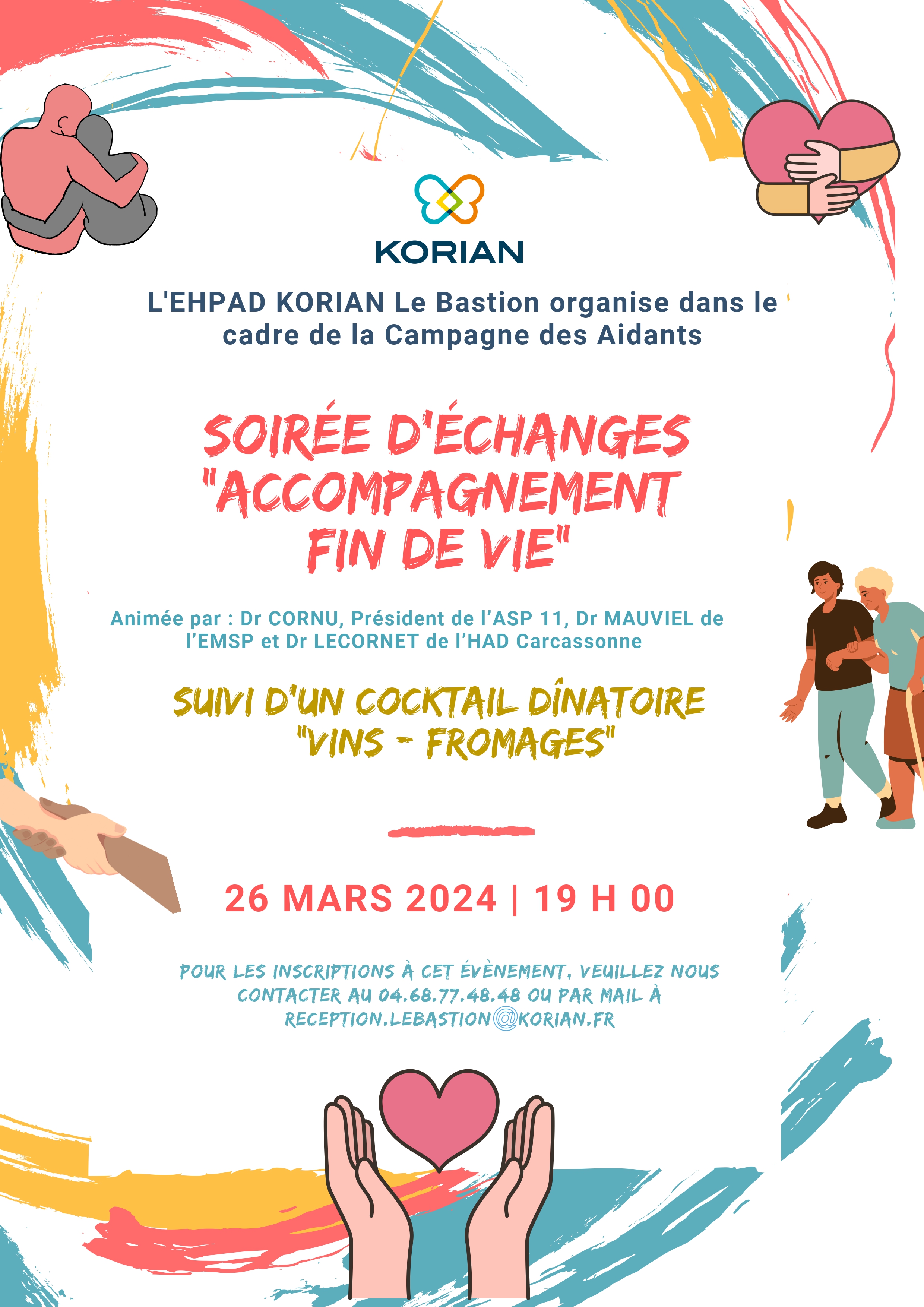 L'EHPAD KORIAN Le Bastion organise dans le cadre de la Campagne des Aidants une Soirée d'échanges : “accompagnement fin de vie”